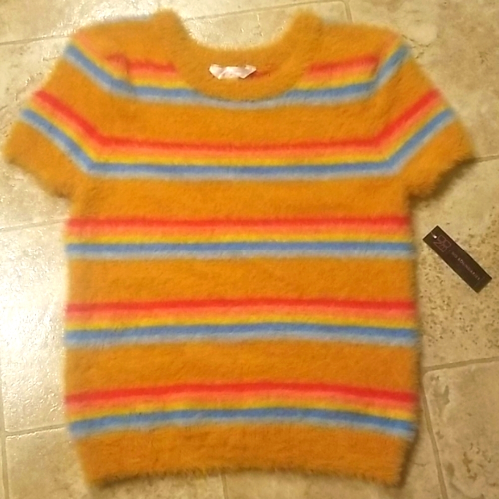 Fuzzy striped top